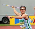 Natasha Wilson (Cumbria) winner of the Inter Girls Javelin.